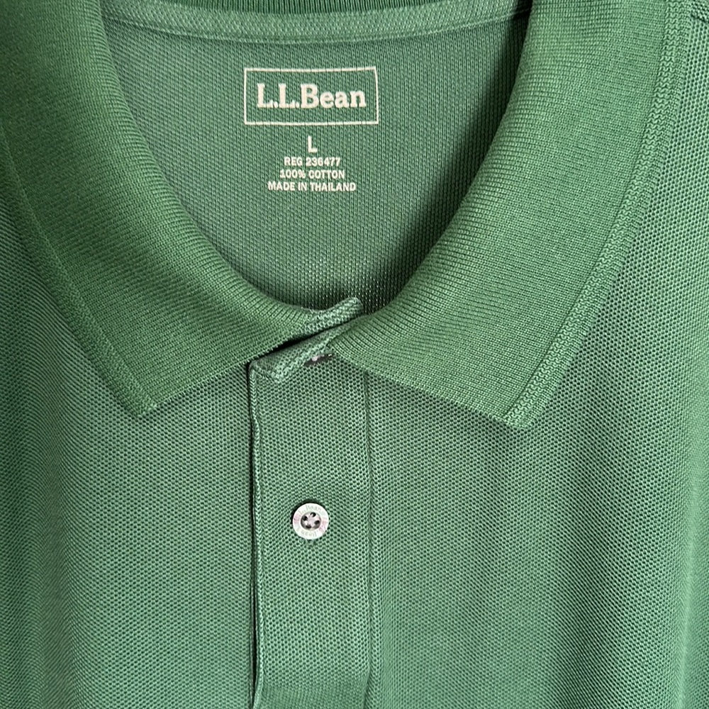 Mens LLBean long sleeve polo